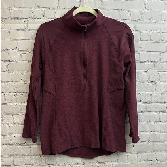 Layer 8 Qwick Dry Quarter Zip Pullover Jacket Heathered Red Medium Athletic - Picture 1 of 7